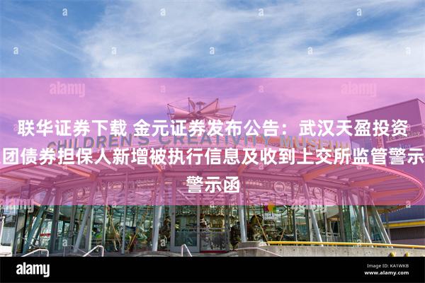 联华证券下载 金元证券发布公告：武汉天盈投资集团债券担保人新增被执行信息及收到上交所监管警示函